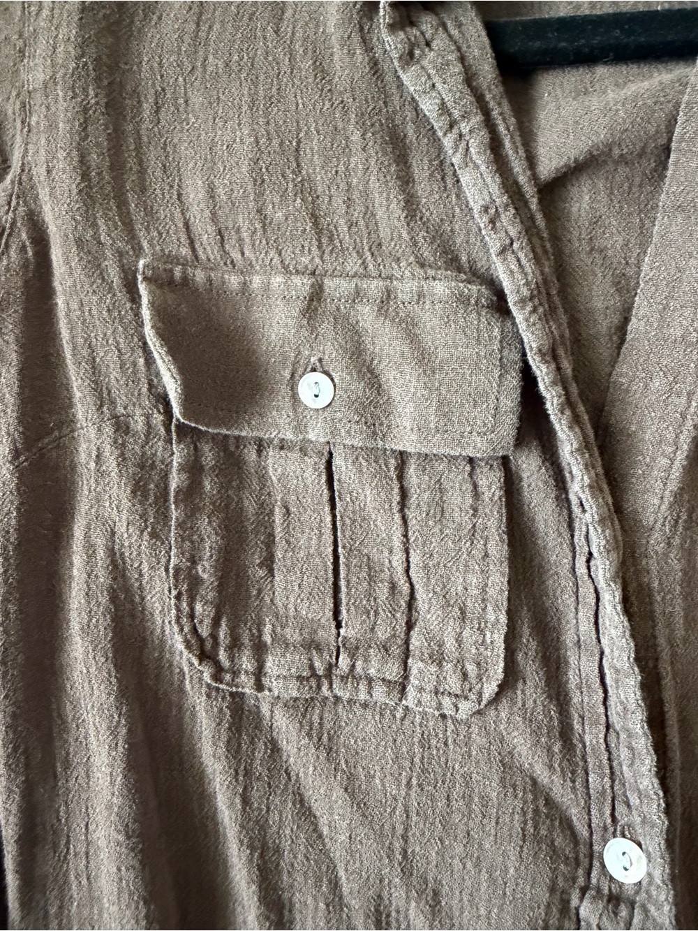 Express Men's Brown Button-Up Textured Shirt - Picture 3 of 5